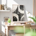 poster abstrait geometrique noir et blanc bureau.webp