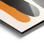 poster abstrait minimaliste noir et orange aluminium.webp