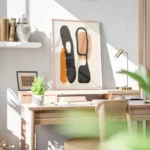 poster abstrait minimaliste noir et orange bureau.webp