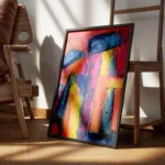 poster abstrait multicolore encadre.webp