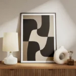 poster abstrait noir et blanc meuble.webp