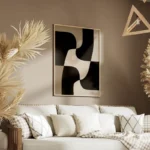 poster abstrait noir et blanc salon.webp