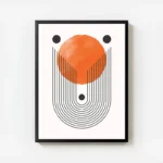 poster abstrait orange et noir avec cadre.webp