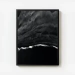 poster abstrait plage noire avec cadre.webp