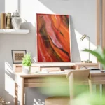 poster abstrait rouge bureau.webp