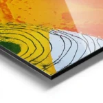 poster abstrait rouge jaune blanc aluminium.webp
