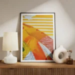 poster abstrait rouge jaune blanc meuble.webp