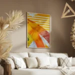 poster abstrait rouge jaune blanc salon.webp