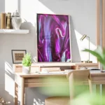 poster abstrait violet et blanc bureau.webp