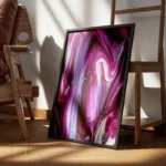 poster abstrait violet et blanc encadre.webp