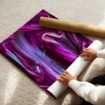 poster abstrait violet et blanc enroule.webp