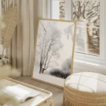 poster arbre enneige salon beige.webp