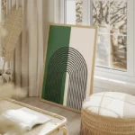poster arc en lignes noires salon beige.webp