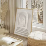 poster architecture moderne blanche salon beige.webp