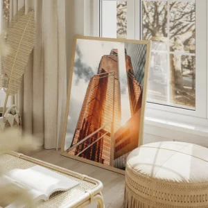 poster architecture moderne doree salon beige.webp