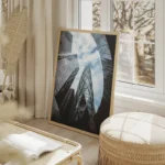 poster architecture moderne hautes tours salon beige.webp