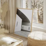 poster architecture moderne noire et blanche salon beige.webp