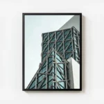 poster architecture moderne verre et metal avec cadre.webp
