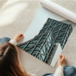 poster architecture moderne verre et metal en rouleau.webp