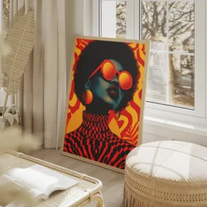 poster art abstrait retro salon beige.webp