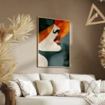 poster art minimaliste visage elegant salon.webp