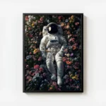 poster astronaute fleuri avec cadre.webp
