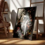 poster astronaute fleuri encadre.webp