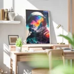 poster astronaute paysage colore bureau.webp