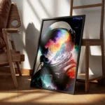 poster astronaute paysage colore encadre.webp