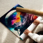 poster astronaute paysage colore enroule.webp