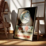 poster astronautes regardant la terre encadre.webp