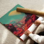 poster astronautes retro futuriste enroule.webp