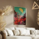 poster astronautes retro futuriste salon.webp