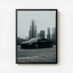 poster audi r8 noire avec cadre.webp