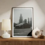 poster audi r8 noire meuble.webp