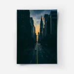 poster avenue urbaine au coucher de soleil.webp