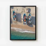 poster bateaux en bord de mer avec cadre.webp