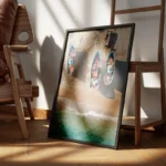 poster bateaux en bord de mer encadre.webp