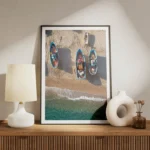poster bateaux en bord de mer meuble.webp