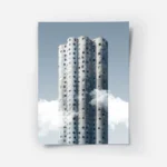 poster batiment cylindrique moderne.webp