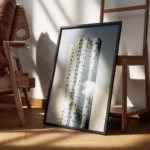 poster batiment cylindrique moderne encadre.webp