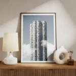 poster batiment cylindrique moderne meuble.webp
