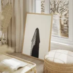 poster batiment emblematique noir et blanc salon beige.webp