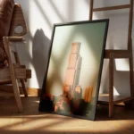 poster batiment moderne colore encadre.webp