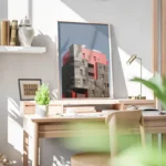 poster batiment moderne gris et rose bureau.webp