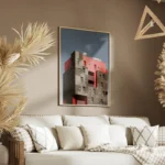 poster batiment moderne gris et rose salon.webp