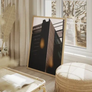 poster batiment moderne londres salon beige.webp