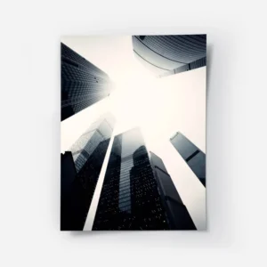 poster batiments vue de bas en noir et blanc.webp