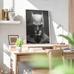 poster batman noir et blanc bureau.webp