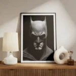 poster batman noir et blanc meuble.webp